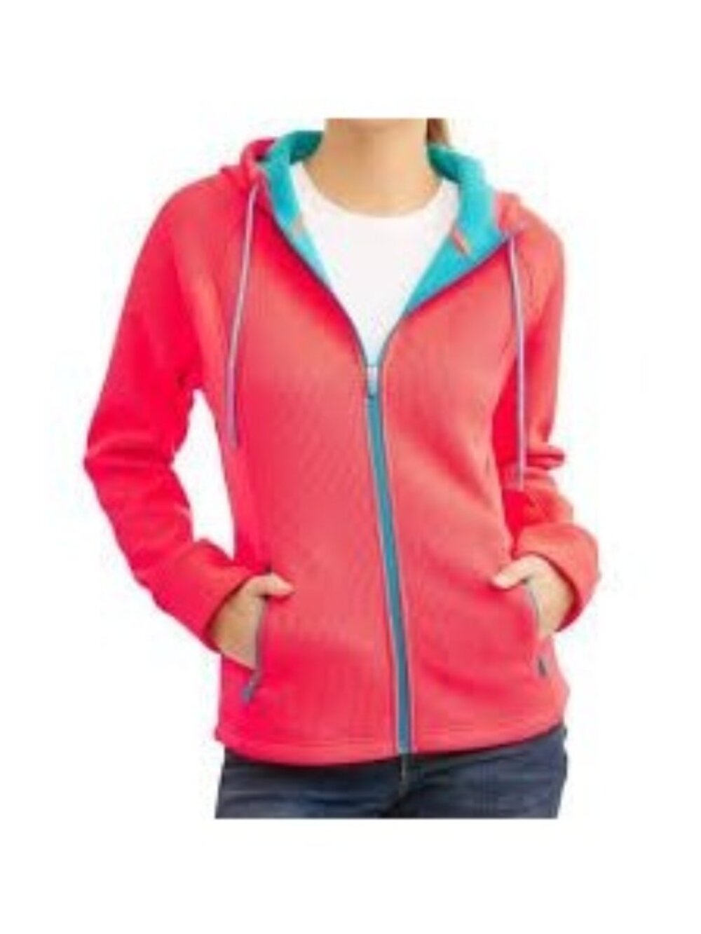 Swiss Tech Full Front Zipper Long Sleeve Hooded Women's Jacket Size L 12-14